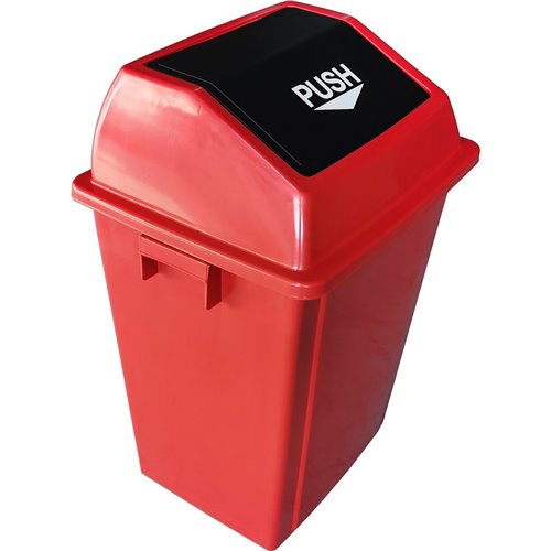 Square Push Lid Bin 40 Litres Red | DA-XDL40B2RED