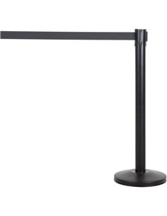 Black Barrier Post with Black Retractable Belt 2m | DA-BBP01A