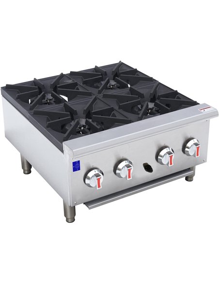 Professional Gas Hotplate Cooker 4 Burners 28kW Countertop | DA-EHP4S