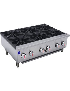 Professional Gas Hotplate Cooker 6 Burners 42kW Countertop | DA-EHP6S