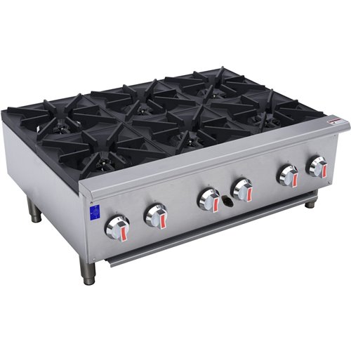 Professional Gas Hotplate Cooker 6 Burners 42kW Countertop | DA-EHP6S