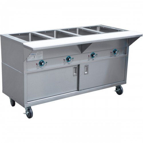 Mobile Servery Steam Table with Cupboard 4xGN1/1 | DA-EST4SWCBSD