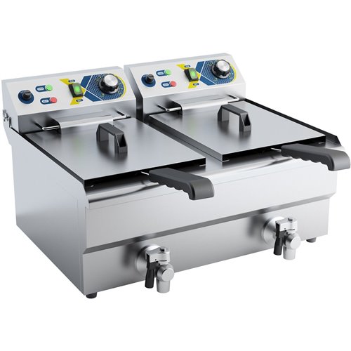Commercial Twin Deep Fat Fryer 10+10 litres 3+3kW Countertop | DA-EF102V