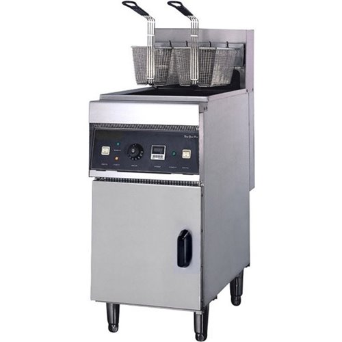 Twin Basket Professional Free standing Electric Fryer Single tank 18kW 28 litres | DA-DF28L