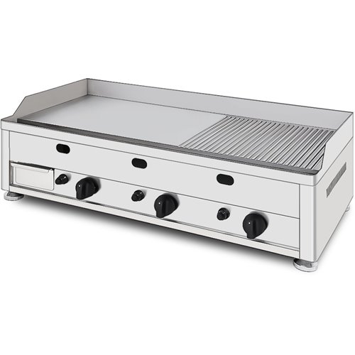 Commercial Gas Griddle Smooth/Ribbed plate 3 zones 9kW Countertop | DA-GGN10002