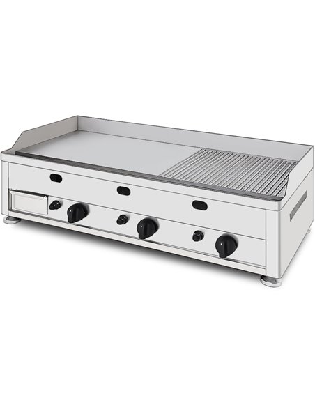Commercial Gas Griddle Smooth/Ribbed plate 3 zones 9kW Countertop | DA-GGN10002