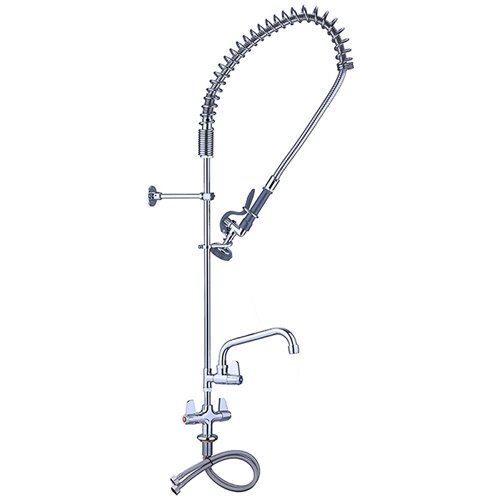 Pre Rinse Spray Unit with Swing faucet Deck mount Double inlet Height 1000mm Stainless steel | DA-EQ2801A12