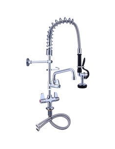 Pre Rinse Spray Unit with Swing faucet Deck mount Double inlet Height 600mm Stainless steel | DA-EQ7801A08