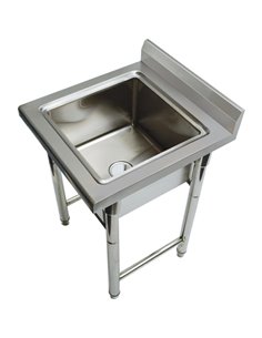 Commercial Sink Stainless steel 600x600x900mm 1 bowl Splashback | DA-ST145A