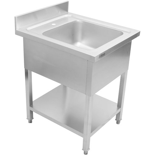 Commercial Sink Stainless steel 1 bowl Bottom shelf Splashback 700mm Depth 700mm | DA-THSTR77BM1