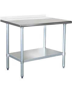 Commercial Work table Stainless steel Rear upstand Bottom shelf 600x600x900mm | DA-WTG600X60050R