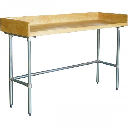 Bakery Work table Wood top 3 sides upstand 1200x600x900mm | DA-RWTG600X1200100BSOB