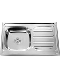 Drop In Single Basin Sink with Drainer Stainless Steel | DA-YTS8050C
