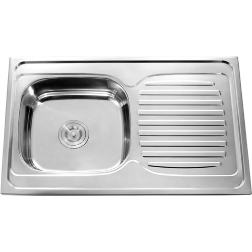 Drop In Single Basin Sink with Drainer Stainless Steel | DA-YTS8050C