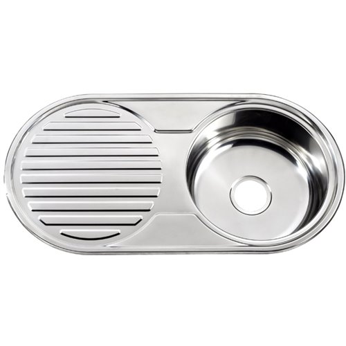 Rounded Drop In Single Basin Sink with Drainer Stainless Steel | DA-YTSR8644A Rounded Drop In Single Basin Sink with Drainer Stainless Steel | DA-YTSR8644A
