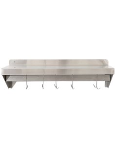 Wall shelf with Pot rack 6 hooks Stainless steel 600x300x254mm | DA-WHPR603025