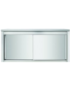 Wall cabinet Sliding doors Stainless steel Width 1000mm Depth 400mm | DA-THWSR104