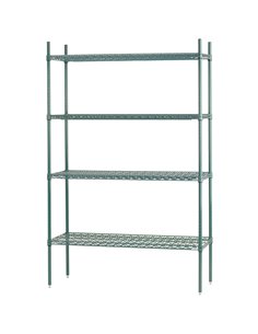 Commercial Shelving unit 4 tier 1000kg Width 900mm Depth 450mm Green Zink & Epoxy wire | DA-ZG9045180A4
