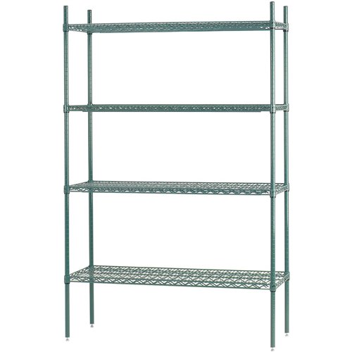 Commercial Shelving unit 4 tier 1000kg Width 1800mm Depth 450mm Green Zink & Epoxy wire | DA-ZG18045180A4