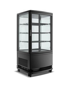 Countertop Display Fridge 68 litres 3 shelves Black 2 curved doors front & back | DA-CL68RB