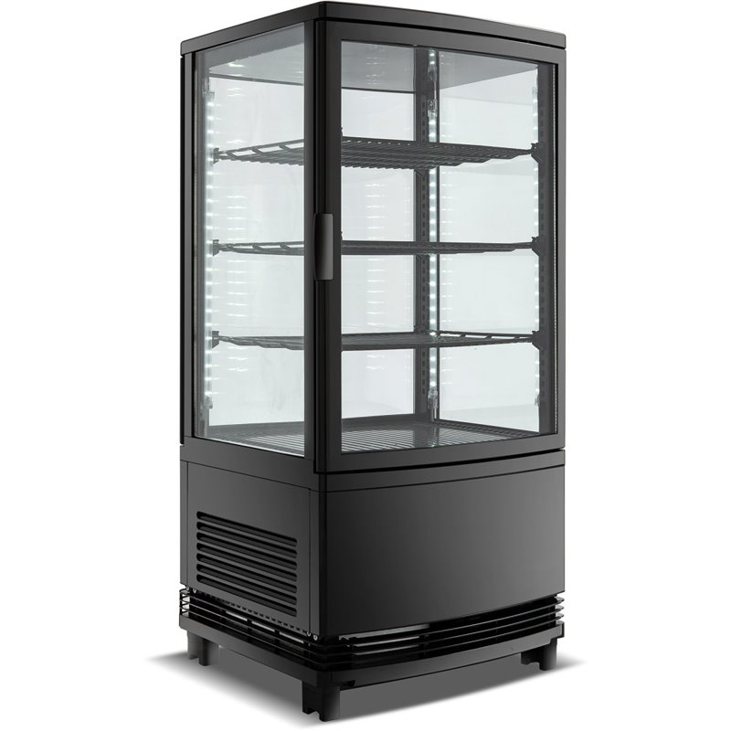Countertop Display Fridge 68 litres 3 shelves Black 2 curved doors