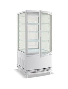 Countertop Display Fridge 68 litres 3 shelves White 2 curved doors front & back | DA-CL68RW
