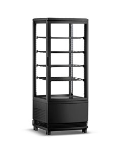 Countertop Display Fridge 98 litres 4 shelves Black 2 curved doors front & back | DA-CL98RB