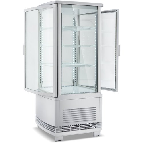 Countertop Display Fridge 98 litres 4 shelves White 2 curved doors front & back | DA-CL98RW