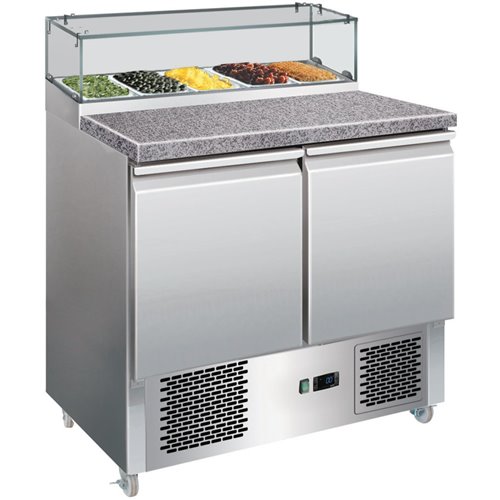 Prep Counter Fridge Glass top Marble countertop 5xGN1/6 | DA-PS200G