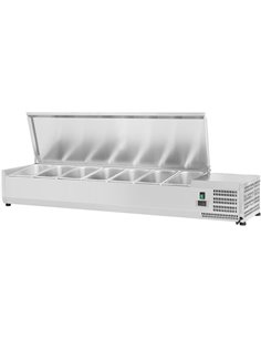 Refrigerated Servery Prep Top 1500mm 7xGN1/4 Depth 330mm Stainless steel lid | DA-EA15
