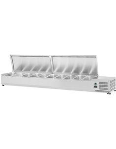 Refrigerated Servery Prep Top 2000mm 10xGN1/4 Depth 330mm Stainless steel lid | DA-EA20