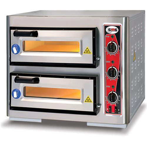 Electric Pizza Oven 2 chambers 400x400mm  Capacity 1+1 pizzas at 16" 230V/1 phase | DA-PF4040DE3