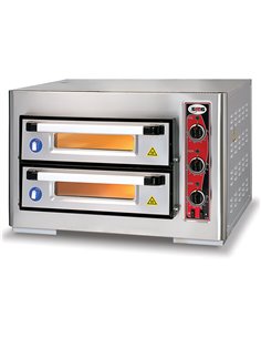 Electric Pizza Oven 2 chambers 500x500mm Capacity  4+4 pizzas at 10" 3 thermostats 230V/1 phase | DA-PF5050DE3