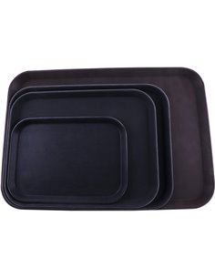 Serving Tray Fibreglass Rectangular Black 14"x18" | DA-FBR1418