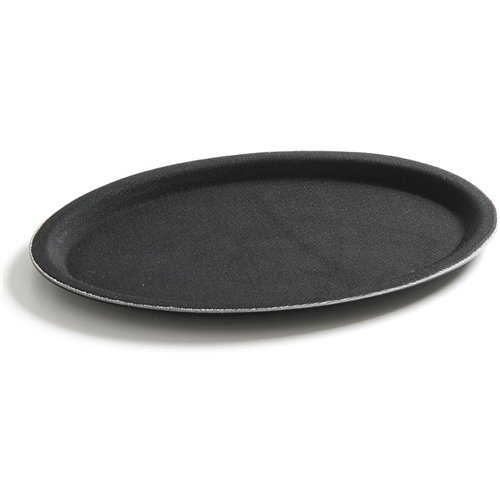 Non-Skid Serving Tray Fibreglass Oval 27"x22" Black | DA-FBR2722