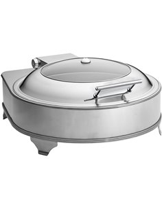 Chafing Dish Electric heating Round Glass lid Stainless steel 6 litres | DA-AD6002
