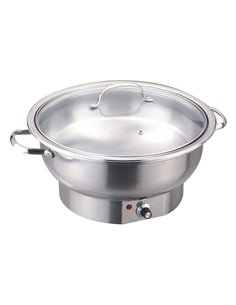 Chafing Dish Electric heating Round Glass lid Stainless steel 6 litres | DA-ECD06DE