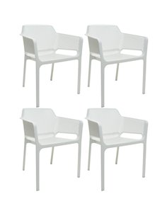 4pcs Bistro Dining Chair Plastic White | DA-WW083W