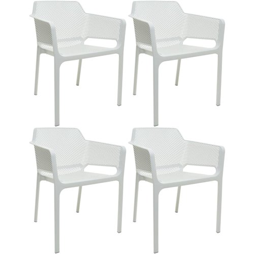 4pcs Bistro Dining Chair Plastic White | DA-WW083W