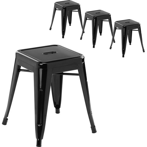 4pcs Bistro Low Stool Steel Black Indoors | DA-WW65