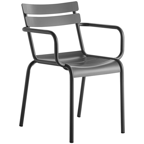 Bistro Arm Chair Aluminium Indoors & Outdoors Dark Grey | DA-GS60859AG