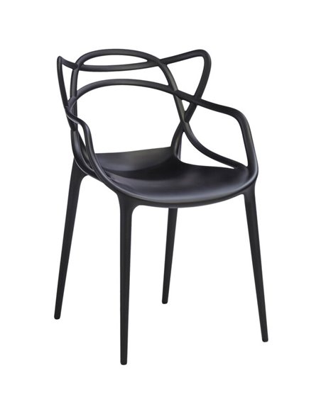 Bistro Dining Arm Chair Plastic Black Indoors & Outdoors | DA-WW023BLACK