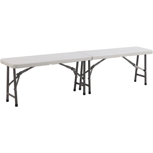 Folding Banquet Bench Table 6ft White 1830x280x440mm | DA-HQZD183