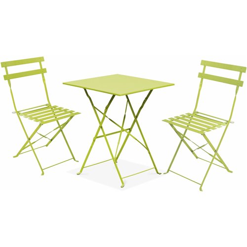 Folding Bisto Set Table & 2 Chairs Green | DA-WW178GREEN