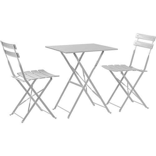 Folding Bisto Set Table & 2 Chairs White | DA-WW178WHITE