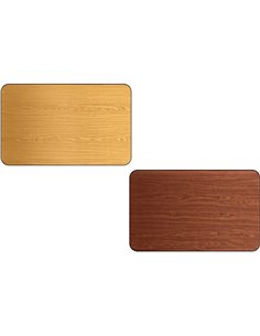 Laminated Rectangular Table top Reversible Walnut & Natural 48x30'' | DA-TT3048WN