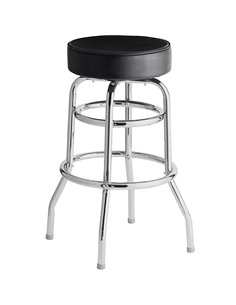Black Double ring Barstool with Thick seat | DA-GS605B