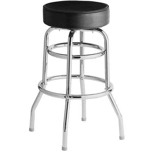 Black Double ring Barstool with Thick seat | DA-GS605B