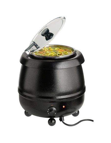 Soup Kettle Black 10 litres Electric Wet Heat | for Soup, Mulled Wine or Cider, Chilli, Porridge or Beans DA-SK10