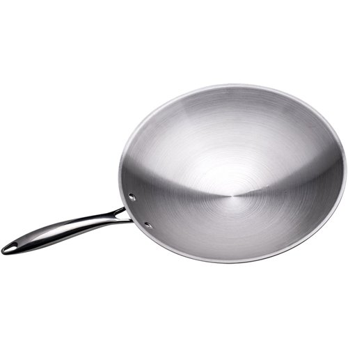 Professional Wok Pan Premium Round bottom Stainless steel 13.5''/340mm | DA-TP13410